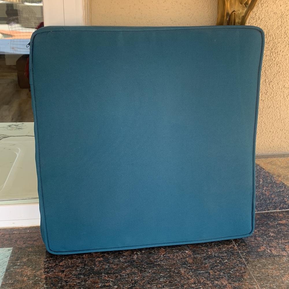 6 outdoor teal chair cushions